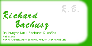 richard bachusz business card